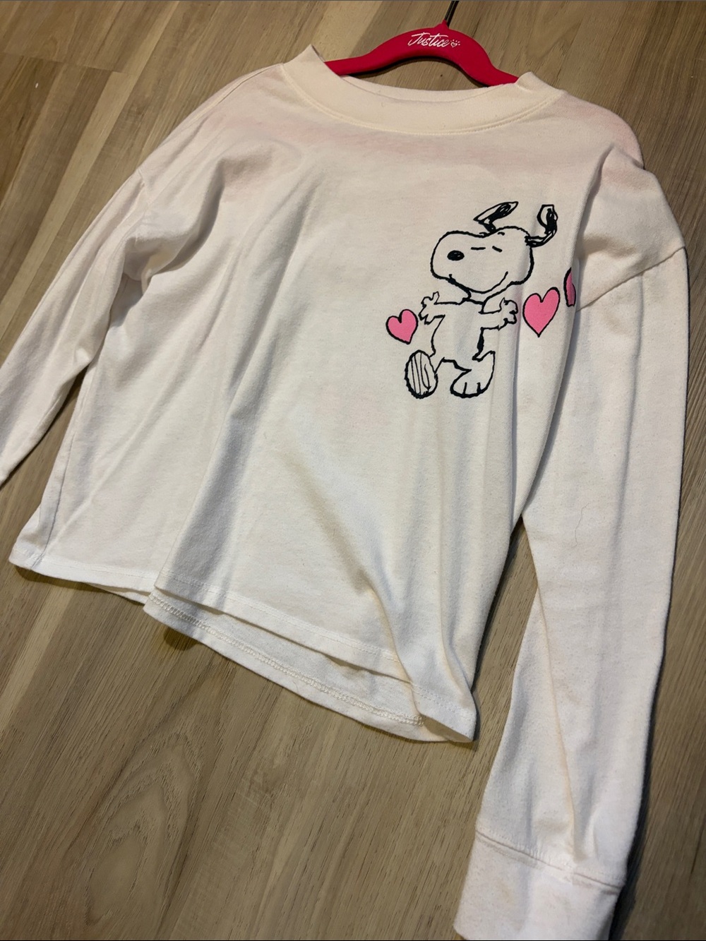 Gap kids White Kids Long-Sleeve Top with Snoopy Heart Graphic size 10